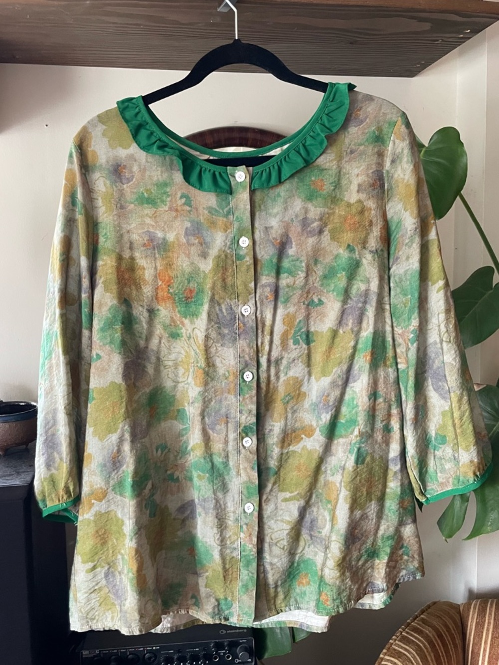 Ruffle collar blouse